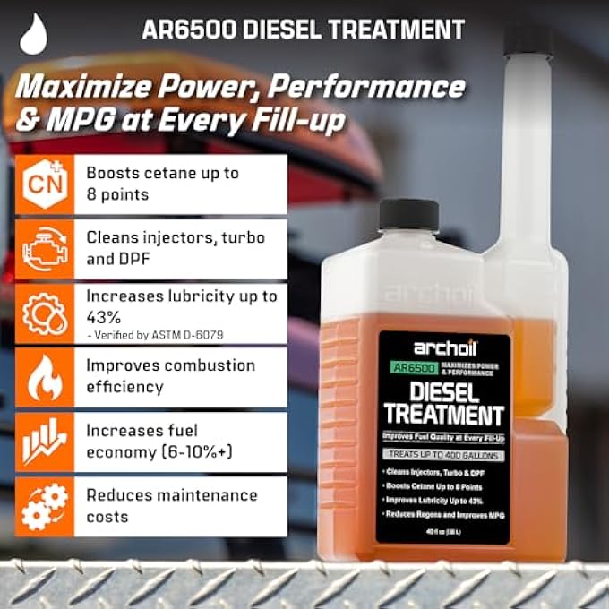 Archoil AR6500 DIESEL TREATMENT (40.6 OZ) - TREATS 400 GALLONS - ADDITIVE FOR ALL DIESEL VEHICLES - Image 2